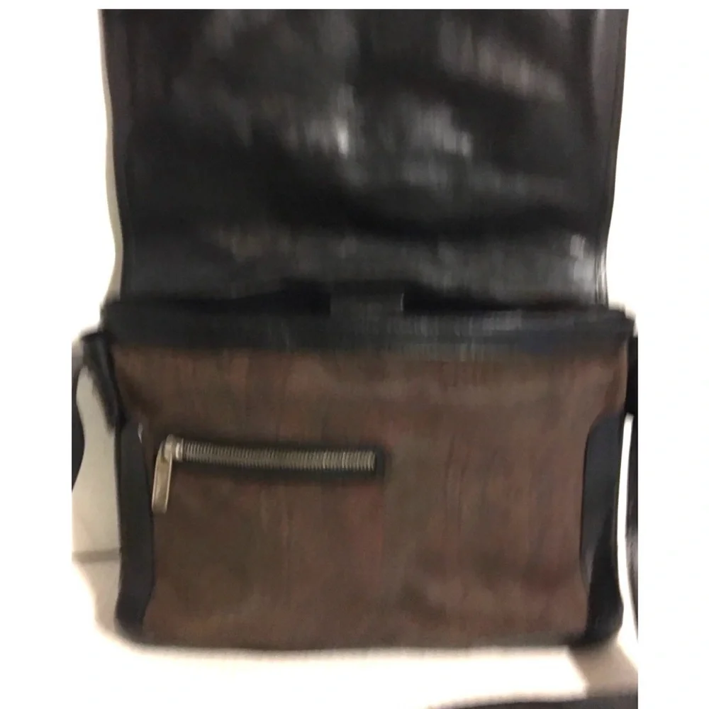Cole haan unisex Brown distressed Leather Messenger Bag